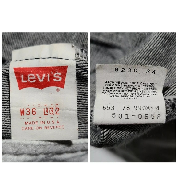 Vintage 90s Levi's 501 Denim Jeans 33x32 High Rise - Picture 5 of 7